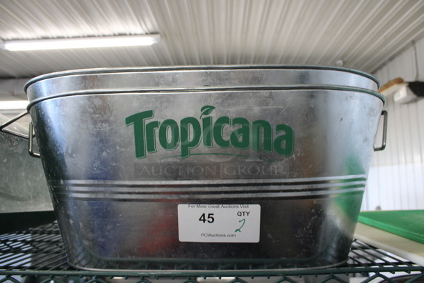 2 Tropicana Metal Buckets. 22x14x9. 2 Times Your Bid!