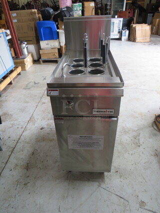 One NEW Stainless Steel Thermotek Natural Gas Pasta Cooker. Model# TT-PC150-N. 16X34X47.5.