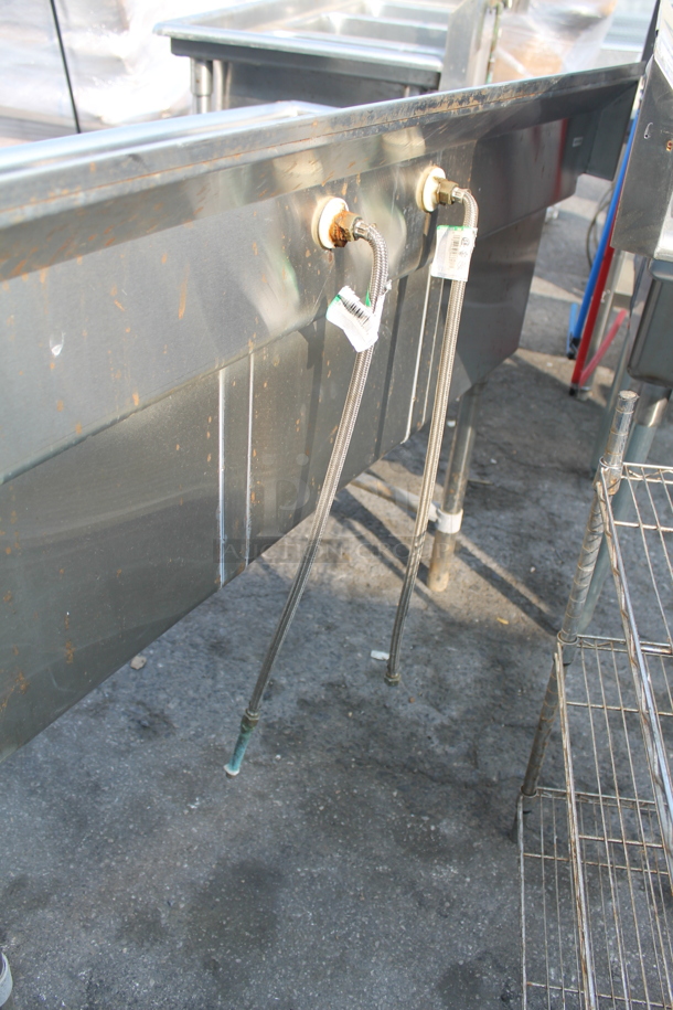 Sani Safe Commercial Stainless Steel 3 Bay Sink on Galvanized Legs. - Image 5 of 6