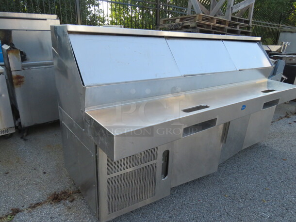 One Randell 3 Door Refrigerated Prep Table On Casters. Model# PH96ES. 115 Volt. 96X40.5X55 - Image 2 of 2