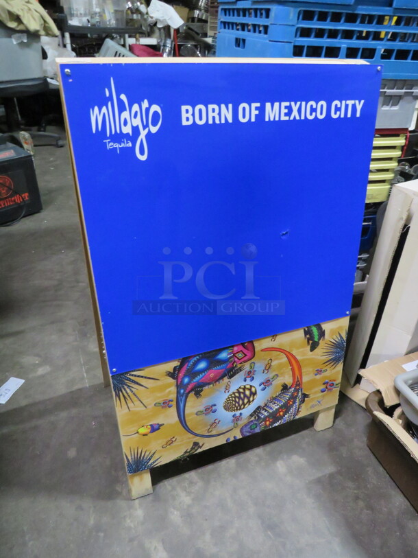 One Milagro Tequila Sidewalk Sign. 23X36 - Image 1 of 1