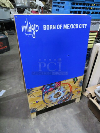 One Milagro Tequila Sidewalk Sign. 23X36