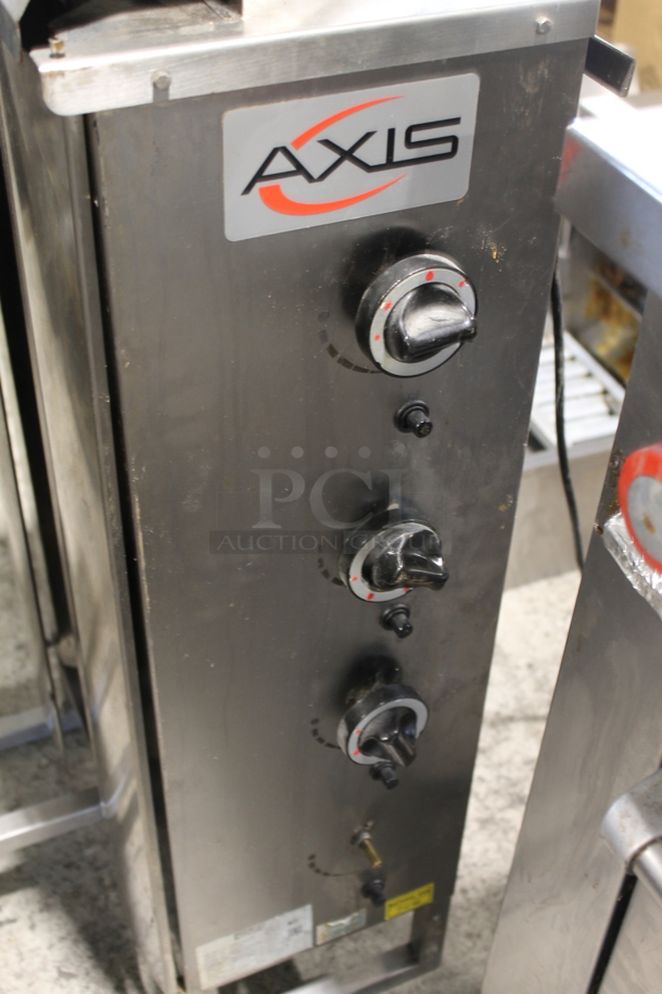 Axis AX-VB4 Stainless Steel Commercial Countertop Natural Gas Powered Vertical Broiler Gyro Machine.  - Image 4 of 5
