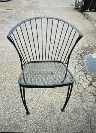 Black Metal Patio Chair. 2XBID