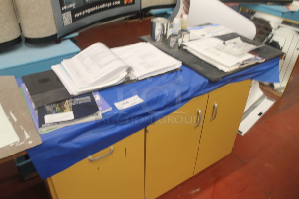 Yellow 3 Door Counter w/ Contents. - Image 2 of 5