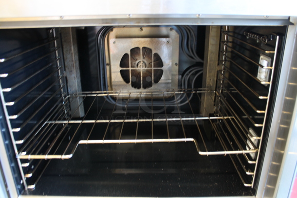 2 LIKE NEW! Vulcan VC4ED Stainless Steel Commercial Electric Powered Full Size Convection Ovens w/ View Through Doors, Metal Oven Racks and Thermostatic Controls. 208 Volts, 3/1 Phase. 2 Times Your Bid! - Image 8 of 11