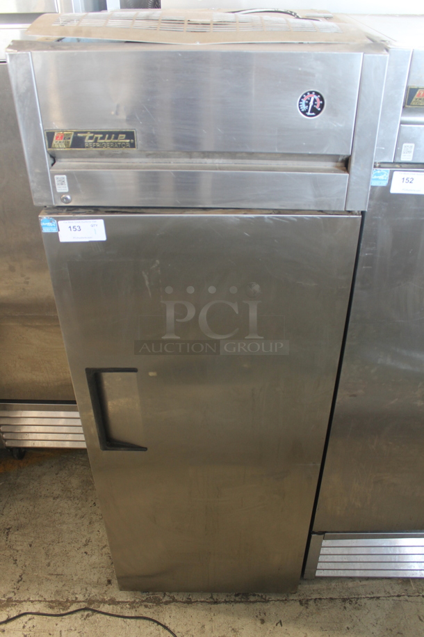 2012 True TG1R-1S ENERGY STAR Stainless Steel Commercial Single Door Reach In Cooler w/ Poly Coated Racks. 115 Volts, 1 Phase. Tested and Powers On But Does Not Get Cold - Image 1 of 5