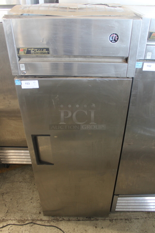 2012 True TG1R-1S ENERGY STAR Stainless Steel Commercial Single Door Reach In Cooler w/ Poly Coated Racks. 115 Volts, 1 Phase. Tested and Powers On But Does Not Get Cold