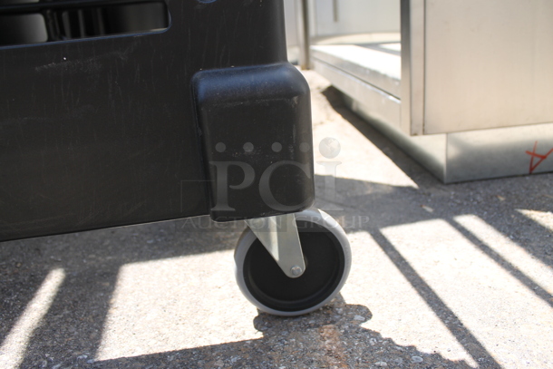 BRAND NEW! Rubbermaid Black Poly and Metal Pan Transport Rack on Commercial Casters. - Image 3 of 5