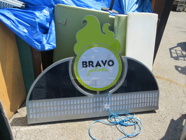 One Bravo Gelato Electric Sign. 65X5X48