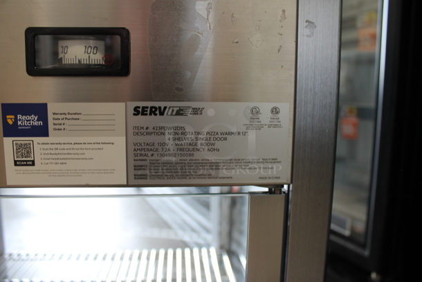 BRAND NEW SCRATCH AND DENT! ServIt 423PDW12D1S Stainless Steel Commercial Countertop Full-Service Countertop Display Warmer with 4 Shelves. Tested and Working! - Image 7 of 8