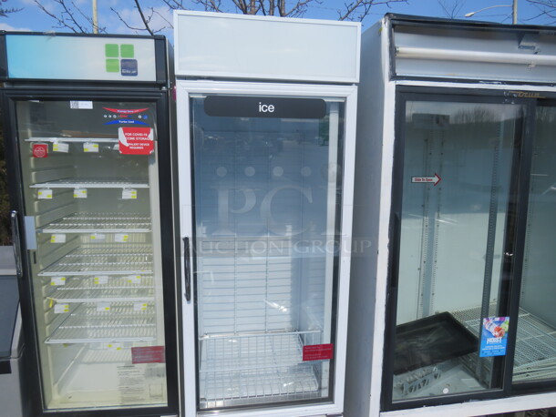 One Turbo Air Glass Door ICE Merchandiser. 110-120 Volt. Model# TGIM-23W. 27X30X78