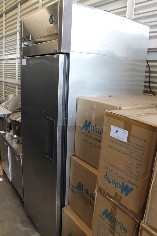 2014 True TG1R-1S ENERGY STAR Stainless Steel Commercial Single Door Reach In Cooler w/ Poly Coated Racks. 115 Volts, 1 Phase. Tested and Working! - Image 2 of 6