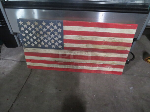 One Wooden Flag  Decor. 42X22