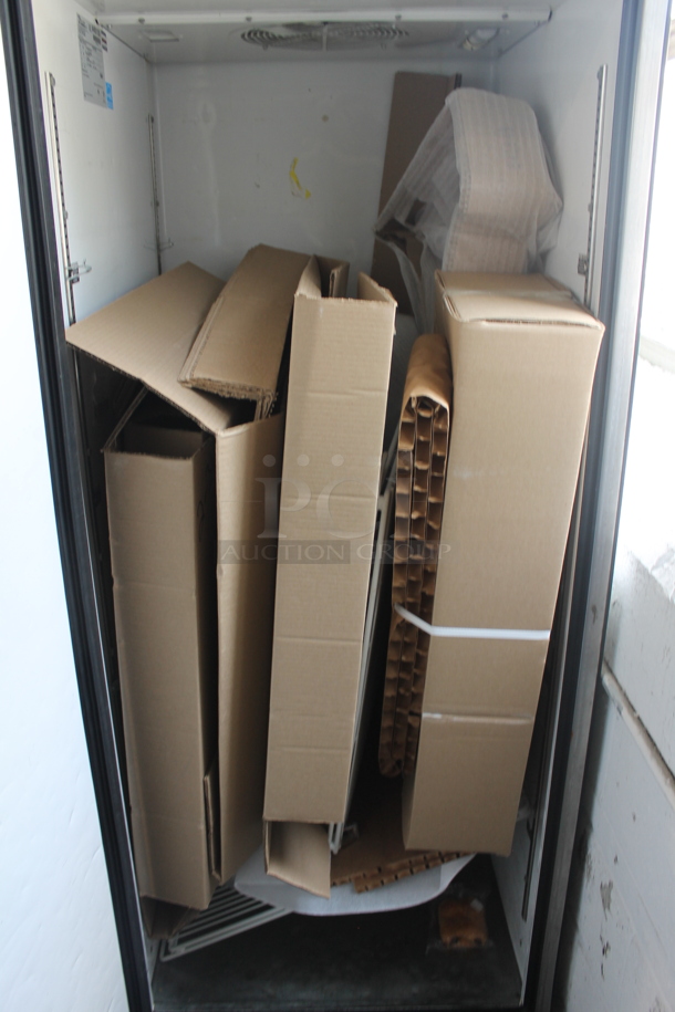 2015 True TG1R-1S ENERGY STAR Stainless Steel Commercial Single Door Reach In Cooler w/ Poly Coated Racks on Commercial Casters. 115 Volts, 1 Phase. Tested and Working! - Image 6 of 8