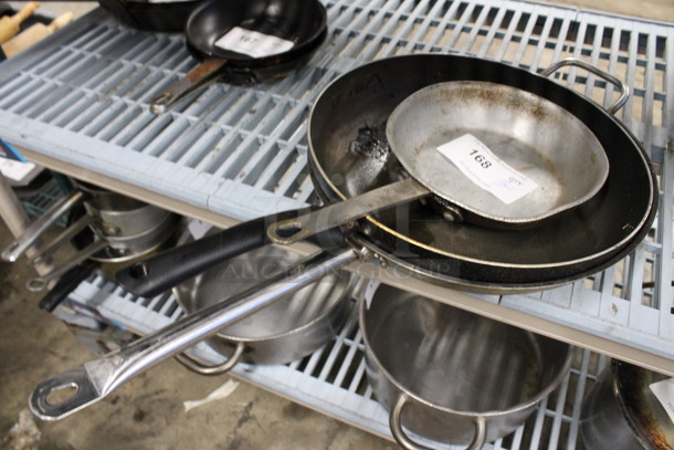 2 Various Metal Skillets. Includes 25.5x13x2. 2 Times Your Bid!