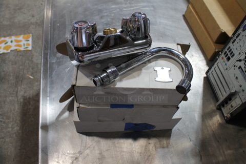 4 BRAND NEW IN BOX! 600FW44GLL Stainless Steel Faucet w/ Handles. 4 Times Your Bid!