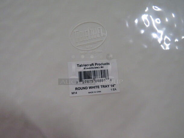 NEW 14 Inch Tablecraft Round White Melamine Tray. #M14. 6XBID. - Image 2 of 2