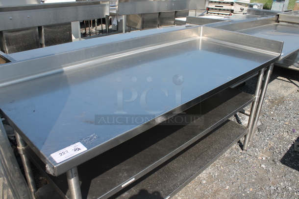 Stainless Steel Commercial Table w/ Back Splash and 2 Under Shelves. - Image 2 of 5