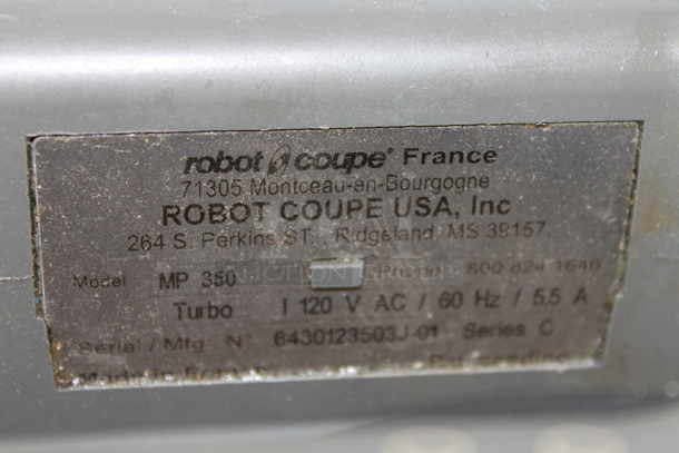 Robot Coupe MP 350 Turbo Stainless Steel Commercial Immersion Blender. 120 Volts, 1 Phase. Tested and Powers On But Parts Do Not Move - Image 8 of 9