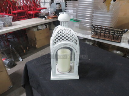 White Metal Lantern. 4XBID