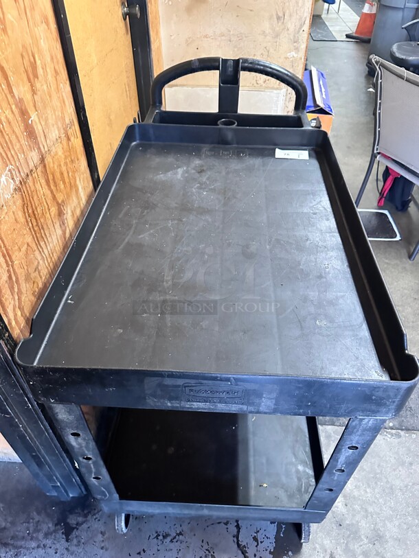 Clean! Rubbermaid® Utility Cart - 44 x 25 x 39 inch, Black NSF  - Image 7 of 8