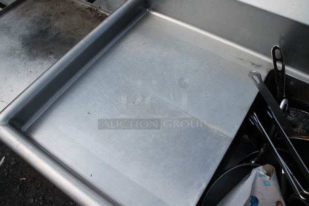 Stainless Steel Commercial 3 Bay Sink w/ Dual Drain Boards, Faucet and Handles. Comes w/ Contents! Bays 18x18. Drain Boards 16.5x20.5 - Image 8 of 10