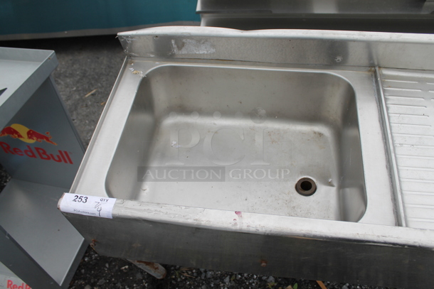 Stainless Steel Commercial 3 Bay Back Bar Sink w/ Ice Bin, 2 Drain Boards, Faucet and Handles. Bays 10x14x9.5. Drain Boards 18.5x16 - Image 4 of 6