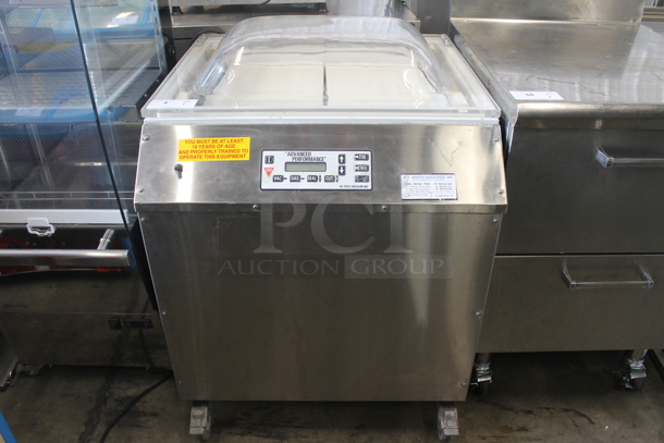 Hi-Tech Vacuum Inc RB 0021 B 325 BMXX Stainless Steel Commercial Single Chamber Vacuum Sealer on Commercial Casters. Tested and Powers On - Image 1 of 11