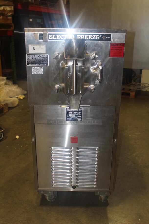 AMAZING! Emery Thompson/Electro Freeze Model 20LA-SP Commercial Stainless Steel Batch Freezer On Casters. 23.5x42x53. 220V/60Hz. 3 Phase. Working When Pulled! - Image 1 of 6