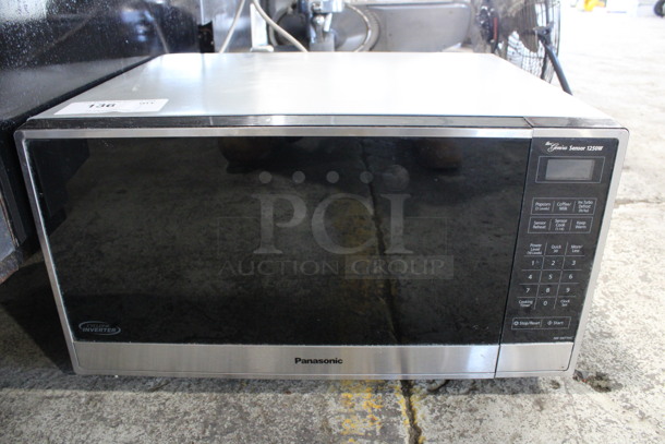 Panasonic The Genius Sensor 1250 W Metal Countertop Microwave Oven w/ Plate. 22x18x12