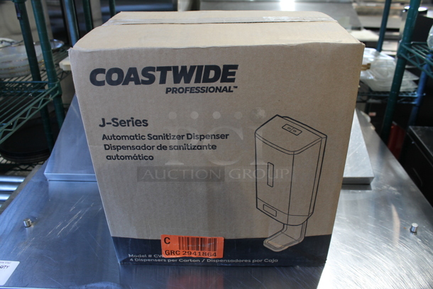 Box of 4 BRAND NEW! Coastwide J Series CWJAH White Poly Hand Sanitizer Dispensers. - Image 2 of 5