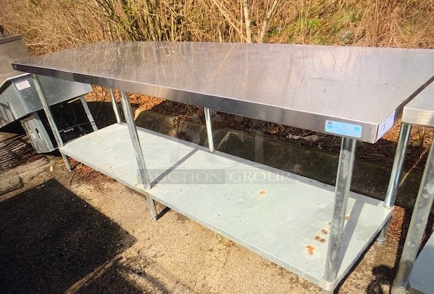 One Stainless Steel Table With Undershelf. 96X30X35