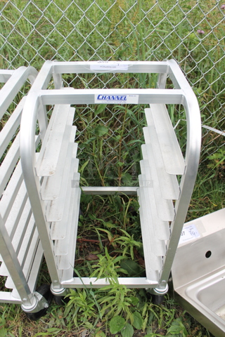 BRAND NEW SCRATCH AND DENT! Channel Metal Commercial Pan Transport Rack on Commercial Casters.
