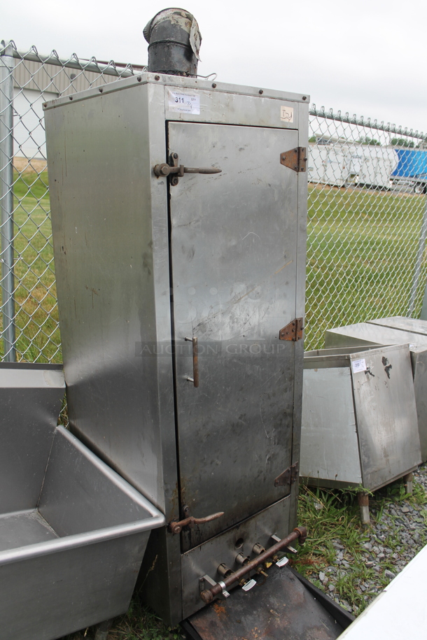 Stainless Steel Commercial Natural Gas Powered Vertical Upright Chinese Smoker. - Image 1 of 11