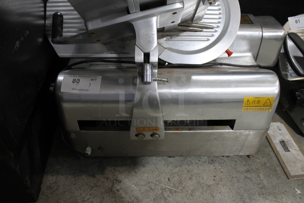 Aishiqi YQR-320 Stainless Steel Commercial Countertop Automatic Meat Slicer w/ Blade Sharpener. 115 Volts, 1 Phase. Cannot Test Due To Plug Style - Image 4 of 7