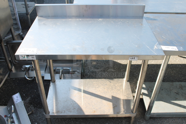 Regency Stainless Steel Table w/ Back Splash and Under Shelf. - Image 1 of 2