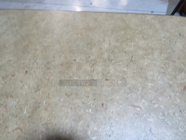 One Beige Laminate Table Top On A Pedestal Base. 24X30X29 - Image 2 of 2