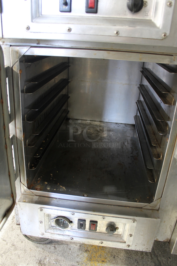 Hot Food Boxes CW2 Stainless Steel Commercial 2 Well Steam Table w/ 2 Door Holding Cabinet on Commercial Casters. 115 Volts, 1 Phase. Tested and Powers On But Does Not Get Warm - Image 7 of 8