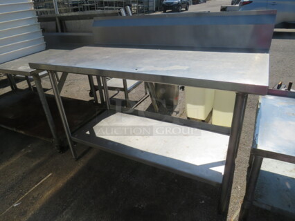 One Stainless Steel Table With Under Shelf. 48X30X45