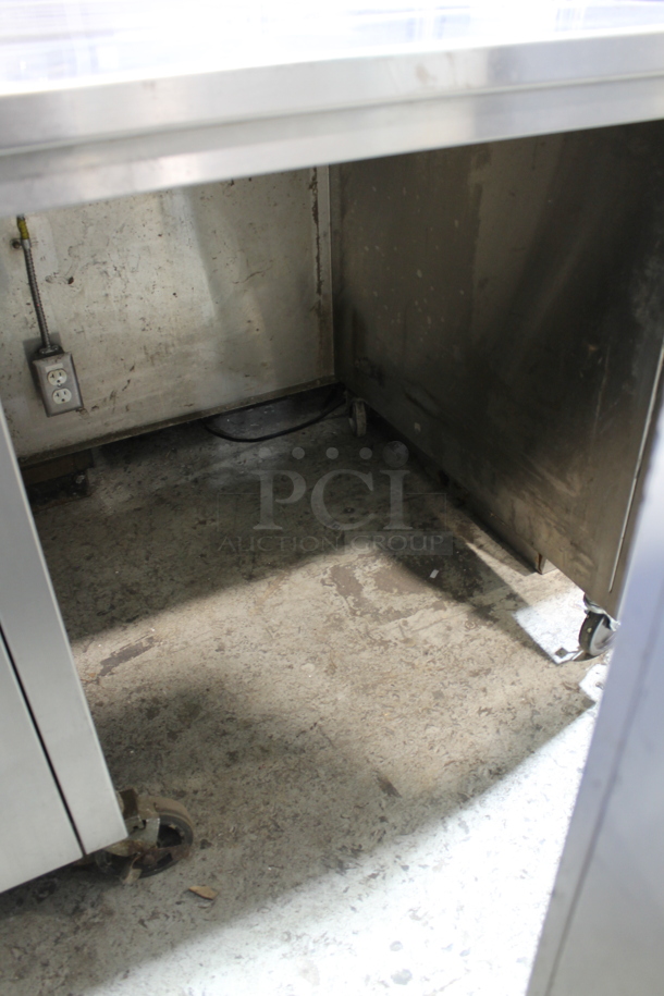 Stainless Steel Counter w/ Sink Bay, 2 Over Shelves and Door. - Image 7 of 8