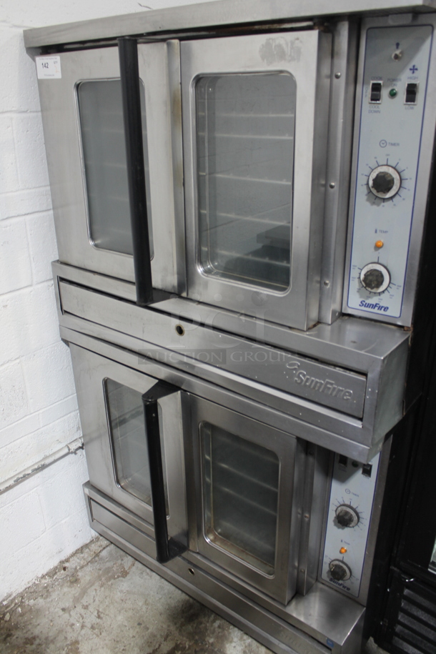 2 Garland SunFire Stainless Steel Commercial Gas Powered Full Size Convection Oven w/ View Through Doors, Metal Oven Racks and Thermostatic Controls. 2 Times Your Bid!
