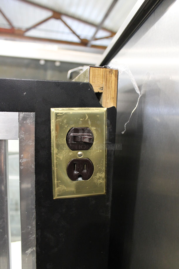 Display Concepts Metal Commercial Floor Style Display Case Merchandiser w/ Glass Shelves. Tested and Does Not Power On - Image 4 of 11