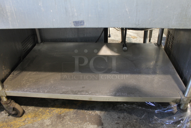 Stainless Steel Commercial Electric Powered 3 Bay Steam Table w/ Under Shelf on Commercial Casters. Tested and Working! - Image 3 of 4