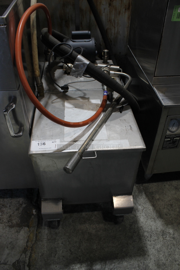 Stainless Steel Commercial Portable Oil Filter on Commercial Casters.  - Image 2 of 6