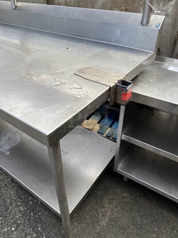 7' Stainless Steel Commercial Table w/ Commercial Can Opener Mount, Drawer, Pot Rack, Over Shelf and Under Shelf. 84x30x89 - Image 3 of 6