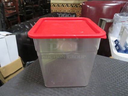 One 8 Quart Food Storage Container With Lid.