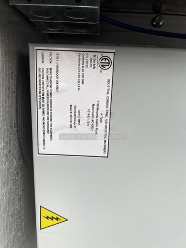 9' CaptiveAire Model 5424 ND-2 SELF CONTAINED Stainless Steel Commercial Grease Hood w/ Make Up Air Vent. 108x71x25 - Image 10 of 11