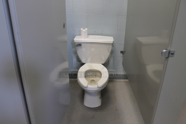 ALL ONE MONEY! ROOM LOT of Various Items Including Trash Can, Grab Bars, Toilets, Stalls, Lockers and Mirror. BUYER MUST REMOVE. - Image 5 of 12