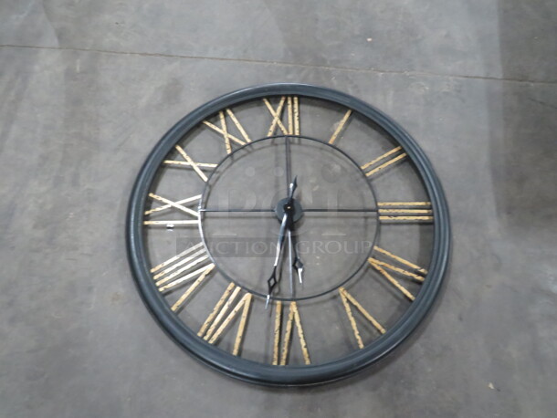 One Wall Mount Metal Clock. 